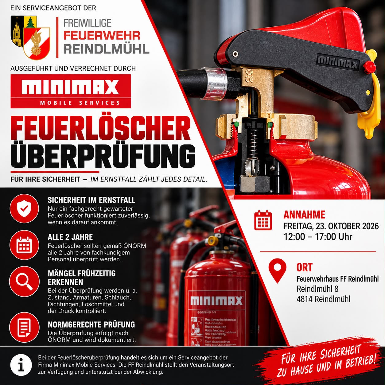 Du betrachtest gerade 🧯 Feuerlöscherüberprüfung bei der FF Reindlmühl